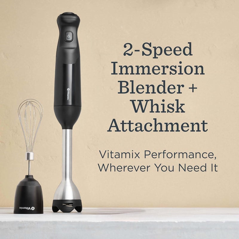 Vitamix 2-Speed Immersion Blender + Whisk Attachment, Professional-Grade Hand Blender with 350-Watt Motor and Stainless-Steel Blade, Black - Image 2